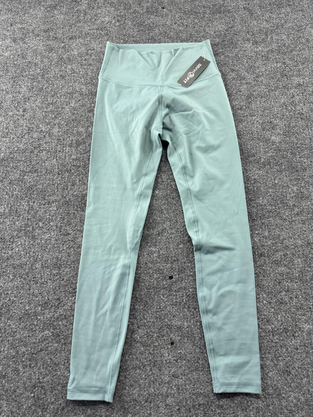 Savvi SSKIN Leggings Womens Small Green High Rise Ankle Yoga Gym Pants Stretch